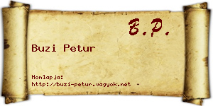 Buzi Petur névjegykártya